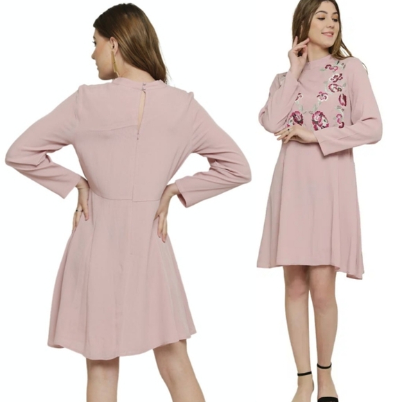 🆕 Nanette Lepore Countryside Dreams Dress In Demure Pink. (Underlined) NWT - Picture 2 of 16
